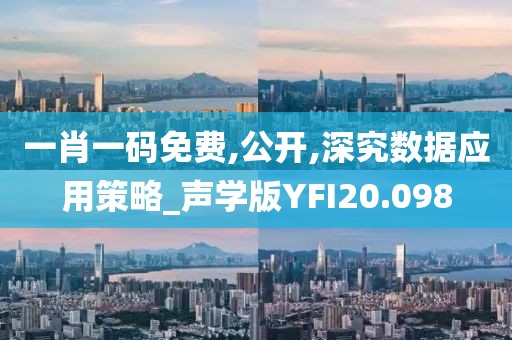 一肖一码免费,公开,深究数据应用策略_声学版YFI20.098