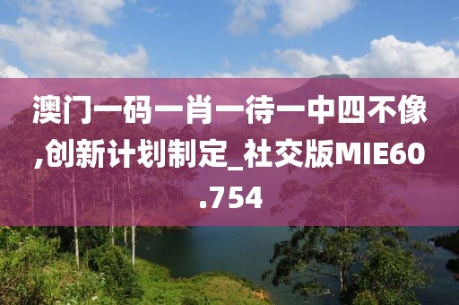 澳门一码一肖一待一中四不像,创新计划制定_社交版MIE60.754