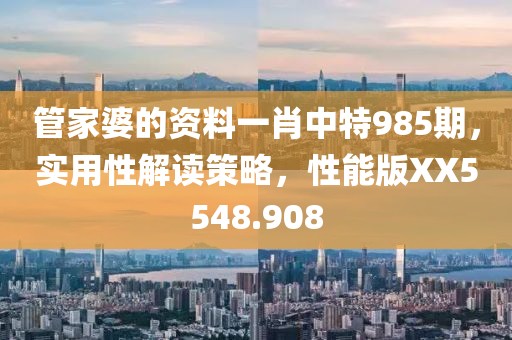 管家婆的资料一肖中特985期，实用性解读策略，性能版XX5548.908