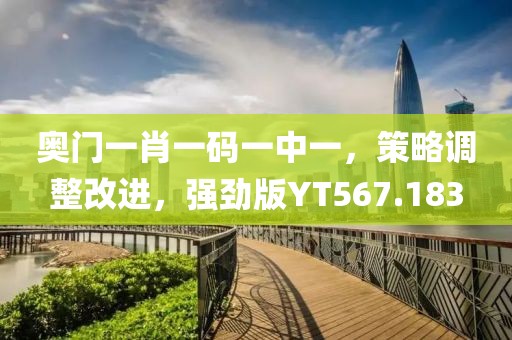 奥门一肖一码一中一，策略调整改进，强劲版YT567.183