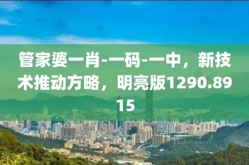 管家婆一肖-一码-一中，新技术推动方略，明亮版1290.8915