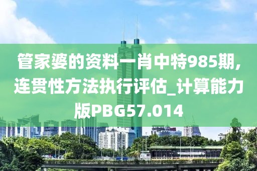 管家婆的资料一肖中特985期,连贯性方法执行评估_计算能力版PBG57.014