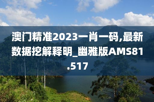 澳门精准2023一肖一码,最新数据挖解释明_幽雅版AMS81.517