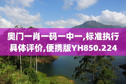 奥门一肖一码一中一,标准执行具体评价,便携版YH850.224