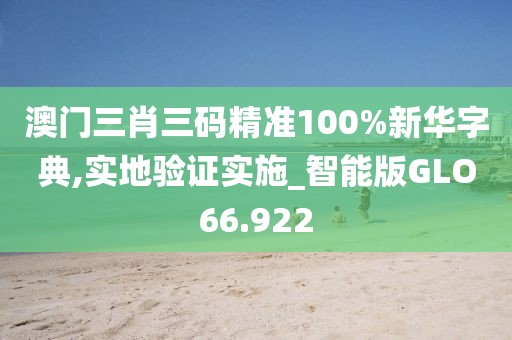 澳门三肖三码精准100%新华字典,实地验证实施_智能版GLO66.922