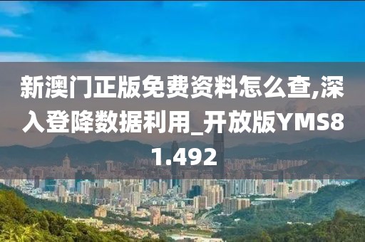 新澳门正版免费资料怎么查,深入登降数据利用_开放版YMS81.492