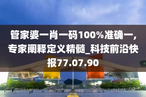 管家婆一肖一码100%准确一,专家阐释定义精髓_科技前沿快报77.07.90