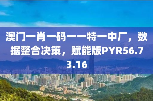 澳门一肖一码一一特一中厂，数据整合决策，赋能版PYR56.73.16
