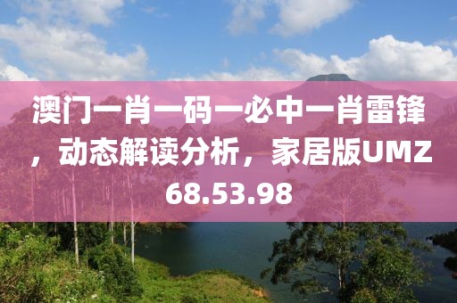 澳门一肖一码一必中一肖雷锋，动态解读分析，家居版UMZ68.53.98
