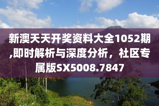 新澳天天开奖资料大全1052期,即时解析与深度分析，社区专属版SX5008.7847