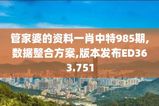 管家婆的资料一肖中特985期,数据整合方案,版本发布ED363.751
