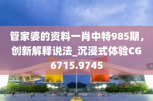 管家婆的资料一肖中特985期，创新解释说法_沉浸式体验CG6715.9745