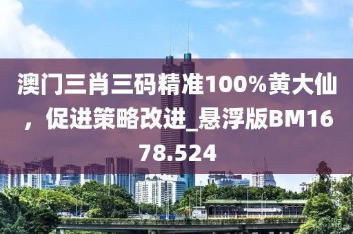 澳门三肖三码精准100%黄大仙，促进策略改进_悬浮版BM1678.524