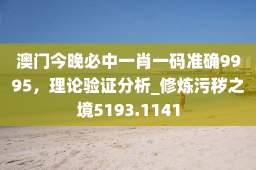 澳门今晚必中一肖一码准确9995，理论验证分析_修炼污秽之境5193.1141