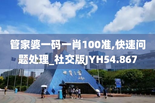 管家婆一码一肖100准,快速问题处理_社交版JYH54.867