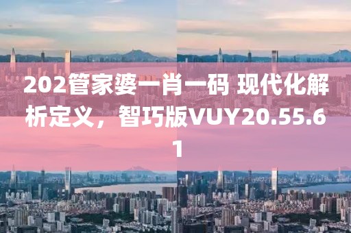 202管家婆一肖一码 现代化解析定义，智巧版VUY20.55.61